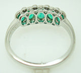 Very Fine Platinum Genuine Natural Emerald Diamond Ring (#J147)