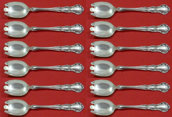 Old Atlanta by Wallace Sterling Silver Ice Cream Dessert Fork Custom Set 12 pcs