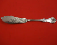 Strawberry by Durgin Coin Silver Master Butter Flat Handle Bright-Cut 6 3/4"
