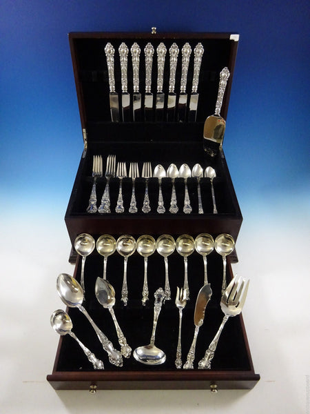 Meadow Rose by Watson Sterling Silver Flatware Set 8 Dinner Service 56 Pieces