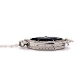 Platinum Genuine Natural Black Onyx and Diamond Pendant (#J5628)