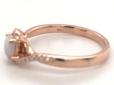 14k Rose Gold Genuine Natural Australian Opal and Diamond Ring Size 7 (#J7489)