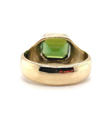3.73ct Green Genuine Natural Tourmaline 14k Yellow Gold Men's Ring (#J5766)