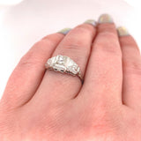 14k Vintage .12ct Genuine Natural Diamond Engagement Ring (#J5420)