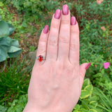 18k White Gold 3.53 Carat Spessartine Genuine Natural Garnet Ring 5.75 (#J7413)