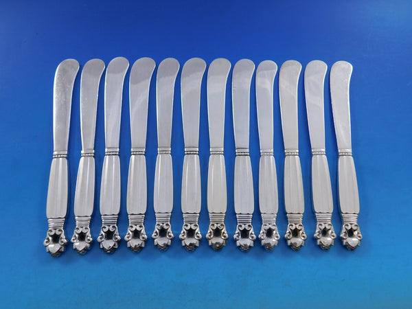 Acorn by Georg Jensen Sterling Silver Butter Spreader HH AS Paddle Set 12 pcs 6"