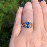10k Rose Gold Victorian Sapphire and Seed Pearl Ring Size 8 Jewelry (#J6559)