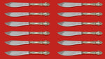 Violet by Wallace Sterling Fish Knife Custom Made Set of 12 pieces 8 1/4"