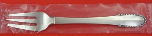 Beaded by Georg Jensen Sterling Silver Pastry Fork with 1 Wide Tine 5 5/8" New