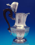 Buccellati Sterling Silver Tea Set 5pc Coffee, Tea, Sugar, Creamer, Tray (#8934)