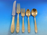 Wedgwood Gold by International Sterling Silver Flatware Service Dinner 61 pcs