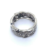 14k White Gold Pierced Genuine Natural Diamond Eternity Band Size 6 (#J5160)