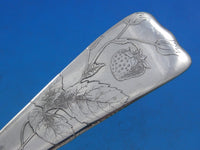 Lap Over Acid Etched by Tiffany Sterling Silver Spade Server Strawberries 13 1/8