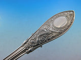 Arabesque by Whiting Sterling Silver Fish Serving Set Brite Cut Pierced 12 3/4"
