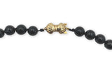 Strand of 8mm Black Banded Genuine Natural Agate Beads Necklace 24.5" #J7582