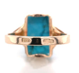 14k Yellow Gold 5.51 Carat Sleeping Beauty Genuine Natural Turquoise Ring #J7491