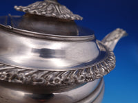 Gadroon by Unknown Silverplate Tea Pot w/ Chrysanthemum Finial Lion Feet (#8296)