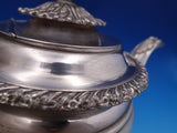 Gadroon by Unknown Silverplate Tea Pot w/ Chrysanthemum Finial Lion Feet (#8296)