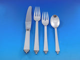 Pyramid by Georg Jensen Sterling Silver Flatware Set 8 Service 57 pieces