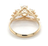 14k Yellow Gold Three-Stone Genuine Natural Moonstone Ring Size 6 (#J6926)