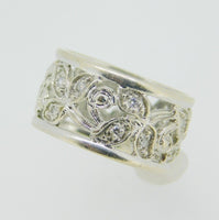 14k White Gold Eternity Genuine Natural Diamond Ring Band 10mm (#J4223)