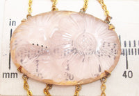 14k Yellow Gold Genuine Natural Rose Quartz Bracelet and Earring Set (#J2470)