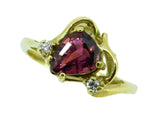 14k Yellow Gold Pear Shape Pink Genuine Natural Tourmaline Ring Jewelry (#J215)