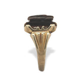 10k Yellow Gold Men's Genuine Natural Tiger's Eye Quartz Cameo Ring (#7061)
