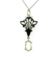 14k White Gold Oval 2.84ct Genuine Natural Moonstone Pendant (#J5367)
