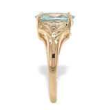 10k Yellow Gold 1.72 Carat Oval Genuine Natural Aquamarine Ring 5.75 (#J7372)