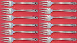 Royal Danish by International Sterling Silver Salad Fork Set 12 pieces 6 3/8"