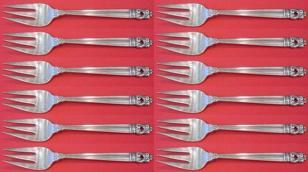 Royal Danish by International Sterling Silver Salad Fork Set 12 pieces 6 3/8"