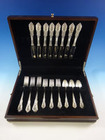 Rose Point by Wallace Sterling Silver Flatware Set 8 Service 32 Pcs Dinner Size