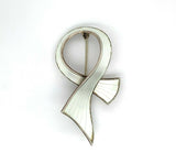 Norwegian Sterling White Enamel Pin (#J5430)