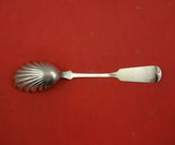 Coin Silver Preserve Spoon with Shell Bowl 6 7/8" Serving Heirloom Silverware