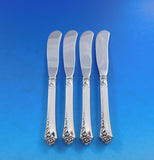 Damask Rose by Oneida Sterling Silver Butter Spreader HH paddle Set 12pcs 6 1/4"