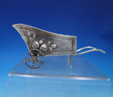 German .800 Silver Bowl Wheelbarrow Form Movable Wheels Repoussed Fruit (#6836)