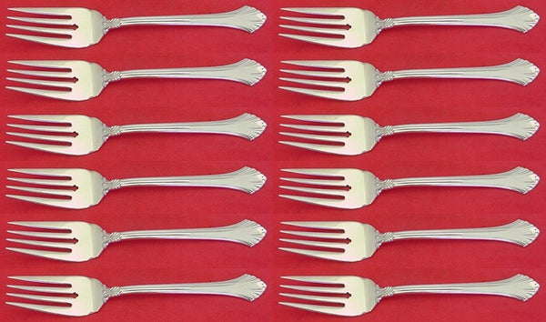 French Regency by Wallace Sterling Silver Salad Fork Set 12 pieces 6 3/8"