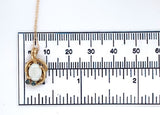 14k Yellow Gold Genuine Natural Opal Pendant with Sapphires (#J6227)