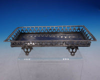 German Silver Cracker or Sugar Cube Footed Tray with Pierced Rim (#4240)