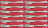 Rose Point Wallace Sterling Silver Butter Spreader HH Paddle 6" Set 12 no notch
