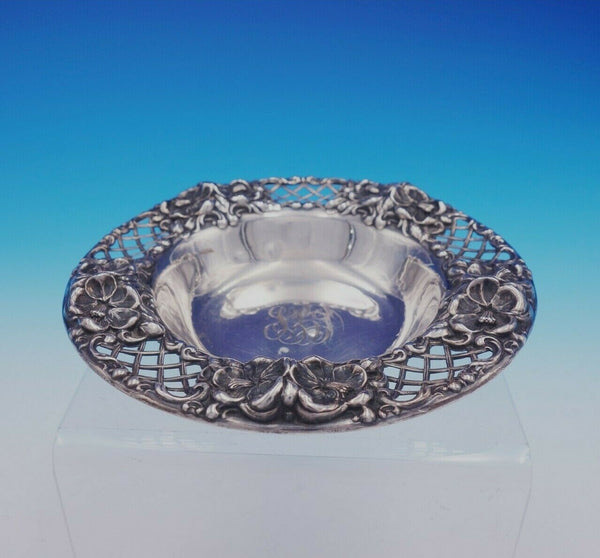 Hibiscus by Whiting Sterling Silver Candy Dish #6843 with Lattice Border (#3316)