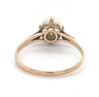 14k Rosey Yellow Gold 7mm Cultured Pearl Ring All Hand Engraved Size 8.25 #J6903