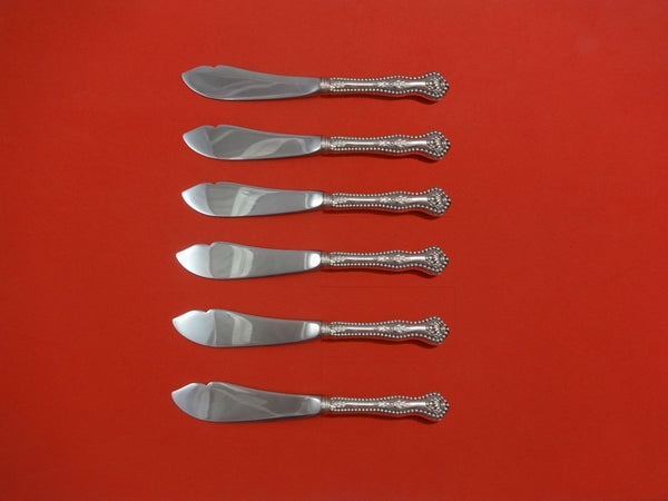 Charles II by Dominick and Haff Sterling Silver Trout Knife Set 6pc Custom