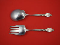 Silver Swirl By Wallace Sterling Silver Salad Serving Set AS 9"