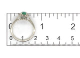 14k White Gold .59ct Genuine Natural Emerald and Diamond Halo Ring (#J7371)