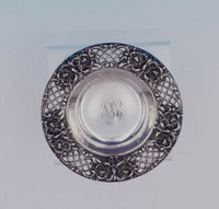 Hibiscus by Whiting Sterling Silver Candy Dish #6843 with Lattice Border (#3316)