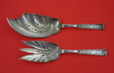 Celestial by Wood and Hughes Sterling Silver Fish Serving Set pierced 9 3/4"