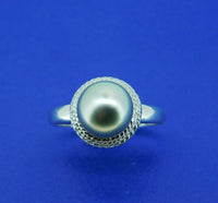 14k Grey 9.75mm Tahitian Pearl Ring (#J5010)