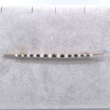14k Antique Montana Sapphire and Pearl Bar Pin (#J5384)